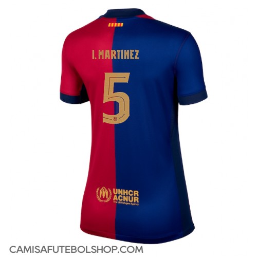 Camisa de time de futebol Barcelona Inigo Martinez #5 Replicas 1º Equipamento Feminina 2024-25 Manga Curta